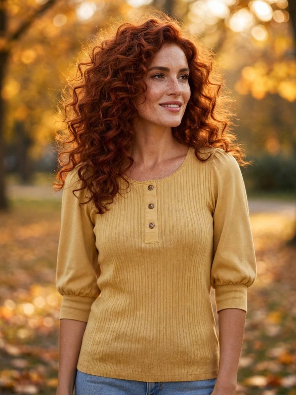 Lauren Ralph Lauren Mustard Ribbed Sweater Button Front Size L